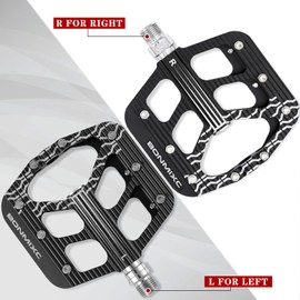 BONMIXC Bike Pedals 9/16 Adult Large Platform Mountain Bike Pedals Sealed Bearing Flat Road Bicycle Pedals Black