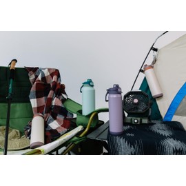 ZULU Powerfill Pro 24oz Stainless Steel Water Bottle with Quick Fill Lid, Triple Walled Vacuum Insulated Metal, Leak Proof Locking Lid, Sip and Chug, Reusable BPA Free, Amethyst