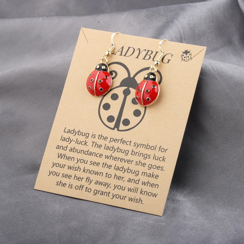 PLITI Ladybug Lover Gift Good Luck Ladybug Gift Red Ladybug