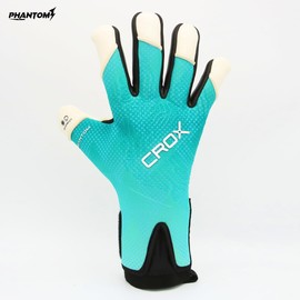 CROX Goalkeeper Gloves German Latex Football Gloves Negative Cut Goalie Gloves with Non Finger Sticks Goalkeeping GK Gloves for Match & Training Sizes 6-11 (Phantom Blue, SIZE 11, Ambidextrous)
