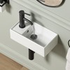 Small Wall Mount Bathroom Vessel Sink, QISHKA 15.5" X 8.5"