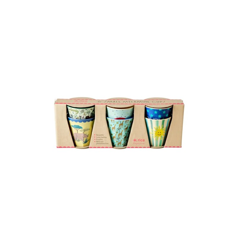 Small Melamine Children's Cups - Multi - Pack of 6