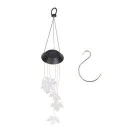 Solar Wind Chimes Maple Leaf LED Mobile Wind Chimes Lights for Garden Patio Yard Outdoor