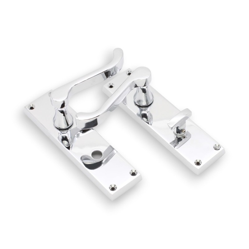 Infinity Decor Set of Polished Chrome Victorian Scroll Lever Door