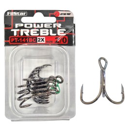 PRO FILSTAR Treble Hook Set N2/0 5 Pieces - Treble Fishing Hooks Set - Treble Fishing Hooks Sport Set - Fishing Hooks - Artificial Bait Jig Hooks - Pike Catfish Zander Fishing Hooks - Wobbler & Pirk