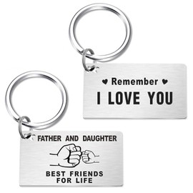 HOKIAMCN Father's Day Dad Gifts - Best Dad Ever - Remember I Love You Dad Keychain - Father Birthday Christmas Gifts Keychain