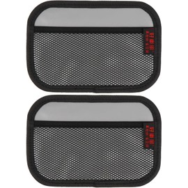 Bolsa de Malla Adhesiva para Coche 2 Piezas, Organizador de Almacenamiento para Asiento, Gran Tamaño, Material PU Piel Sintética Gris, Porta Objetos para Teléfono Móvil y