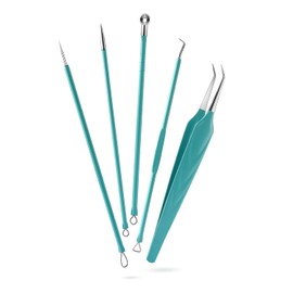 BEZOX Blackhead Remover Tool Kit - Pore Extractor Tools for Pimple, Acne, Blemish, Comedone, and Whitehead Removal - 5 PCS Facial Tools