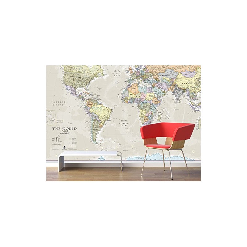 World Map Classic Mural 4-sheets