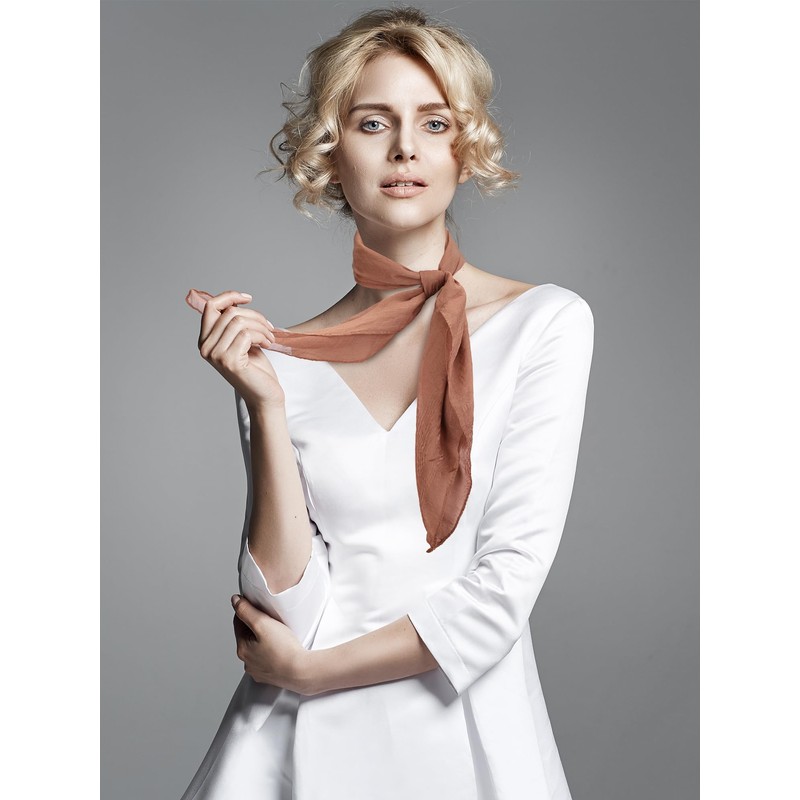 SATINIOR Chiffon Scarf Women Square Handkerchief Lightweight Satin Ribbon Scarf