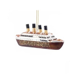 Kurt Adler 5-Inch Noble Gems Glass Titanic Ornament,Anniversary