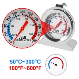 3Pcs Oven Thermometer 100-600°F/50-300°C Stainless Steel Kitchen Cooking Thermomete OvenTemperature Gauge Grill Fry Chef Thermometer Oven Baking Chef Thermometer for Kitchen Cooking Baking
