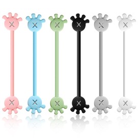 EIHI Pack of 6 Cable Ties Resealable Cable Ties Reusable Cable Storage Cable Holder Magnetic Cable Winder Cable Organiser Magnetic Cable Ties, multicoloured