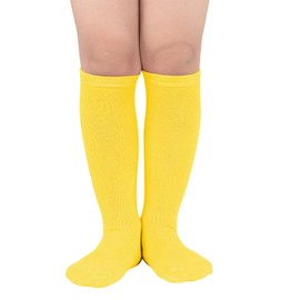 Century Star Yellow Socks for Girls Soccer Socks Youth Socks Cotton Kids Tube Socks Boys Girls Sport Stocking 1 Pair Solid Yellow 1-3T