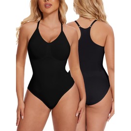 SHAPERIN Bodysuits for Women Tummy Control Shapewear Racer Back Seamless Shaper Sculpting Body Suit Tank Top Black XL