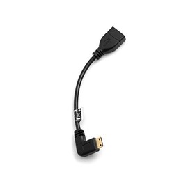 SYSTEM-S Mini HDMI Plug 90° Degrees Right Angled to Standard HDMI Socket Cable 16cm