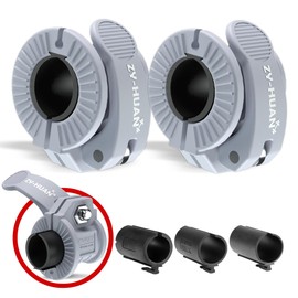 ZY-HUAN Pro Barbell Clips 1 inch Barbell Clamps 0.9-1.18inch Quick Release Weight Clips for Bars Multi-Size Adjustable Olympic Barbell Clamps (Gray)