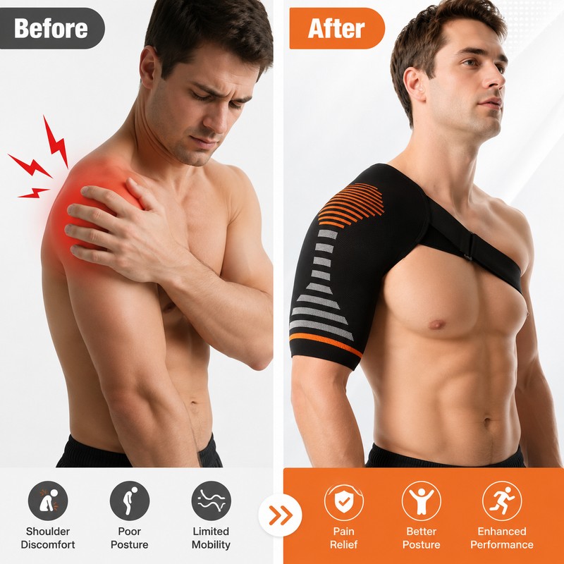 Compression Shoulder Support Brace for Daily Stability – Breathable Adjustable