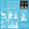 Fassory White Christmas Window Stickers 9 Sheets 260 Pcs, Reusable