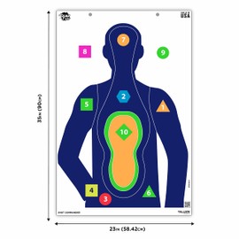 EZ Aim Fun Shot Commander Paper Shooting Targets, 23" W x 35" H, 3-Pack, Multi