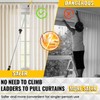 Frebuta Drapery Pull Rod,36“ to 63” Curtain Pull Telescoping Pole