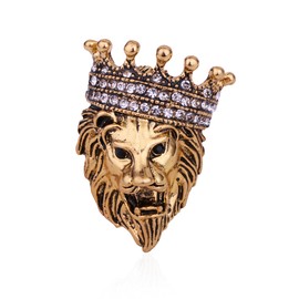 Vavhoo Lion Vintage Men Brooch Pins for Suits Pin Women Brooch Pin Animal Lapel Pin Safety Pin Punk Suit Tie Pin Husband Boyfriend for Valentine's Day Anniversary Birthday Gifts (Retro Gold)