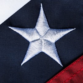 American Flag 3x5 FT Outdoor Heavy Duty - Embroidered Star Sewn Stripes Brass Grommets - Fade Resistant Tough Durable US Flags 210D Nylon - Vivid Color Indoor Premium USA Large - Double Stitched Original Made In USA