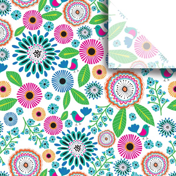 Jillson Roberts Bulk 240 Sheet-Count 20 x 30 Premium Printed Tissue Paper Available in 12 Designs, Pretty Petunia