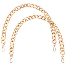PH PandaHall 2pcs Chunky Metal Purse Chain Gold Alloy Chain Strap, 23.6 inch Handles Shoulder Strap Handbag Chain Replacement with Clasps for Handbag Crossbody Tote Underarm Bag Satchel