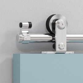 AONAYIOA 4FT Top Mount Sliding Barn Door Hardware Kit, Stainless Steel Barn Door Hardware Track and Kit, Heavy Duty Sturdy Barn Door Hardware Kit for Single Door（T Shaped）