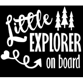 LLI Little Explorer On Board Baby Wanderlust Trees | Decal Vinyl Sticker | Cars Trucks Vans Walls Laptop | White | 7.1 x 5.5 in | LLI1471