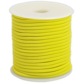 ZHFMLY 1/8 inch Yellow Elastic Cords 3mm 55ft Marine Grade Bungee Shock Cord Elastic Round Heavy Stretch String Rope for Bead Bracelets-Keychain-Tent-Kayak Tie Dow DIY Crafts and Sewing(ZH186)