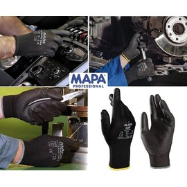 Ultrane 548 Black Work Gloves Mens and Womens, Construction, Mechanics, Builders, Handling, Assembly, Multi-Purpose, Protective Hand Safety Size 11 (XXL) (1 Pair)