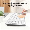 Bnnwa Wireless Bluetooth Keyboard Full-Size Silent Keyboard-Silver White