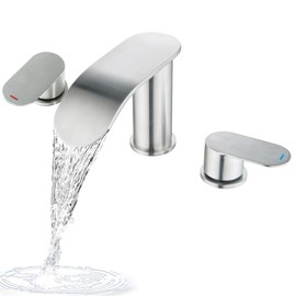 DOUBLUOEG Roman Tub Faucet Brushed Nickel Garden Tub Faucet 3 Holes 2 Handles Deck Mount Bathtub Filler