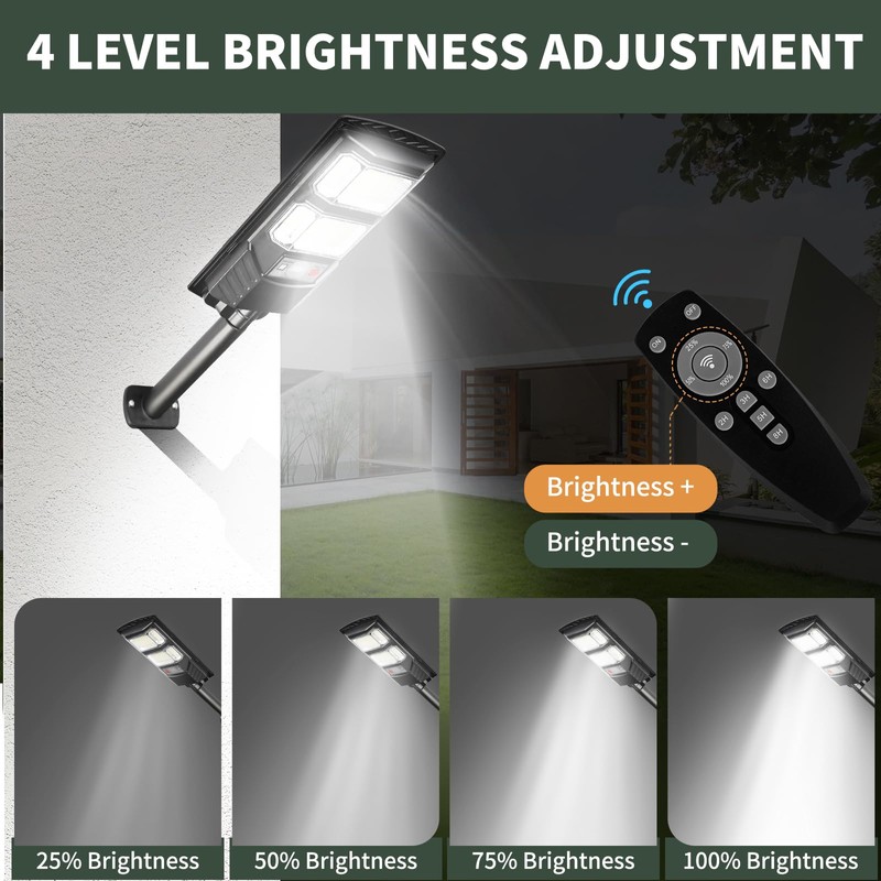 Lendro 4 Pack LED Solar Street Lights Outdoor Waterproof Dusk
