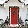 2Pcs Artificial Christmas Wreath with 1 Rope and 2 Hooks,