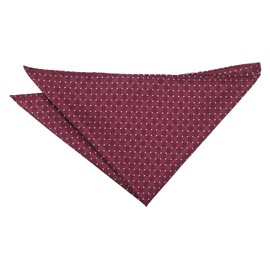DQT Mens Geometric Pin Dot Handkerchief Pocket Square (Burgundy & White)