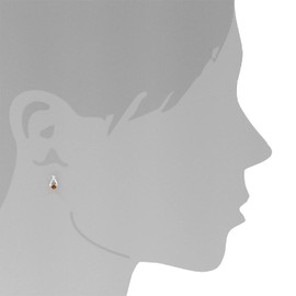 Stud Earrings - Naja - Silver 925/000 - Amber, Silver, Amber