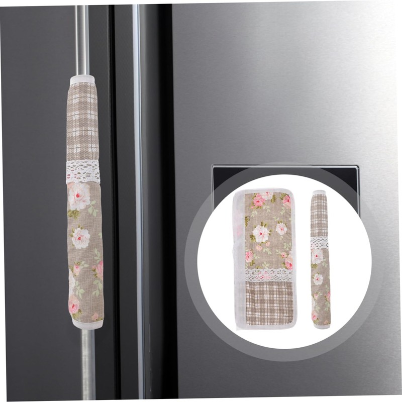 Hohopeti 1 Pair Fridge Handle Cover Slip Protective Appliance Door