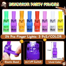 Yizeda 32PCS Pirate Party Favors LED Finger Lights Glow in the Dark Light Up Toys Gifts Bulk for Kids Birthday Goodie Bags Stuffers Party Decorations Back to School Supplies Classroom Prizes