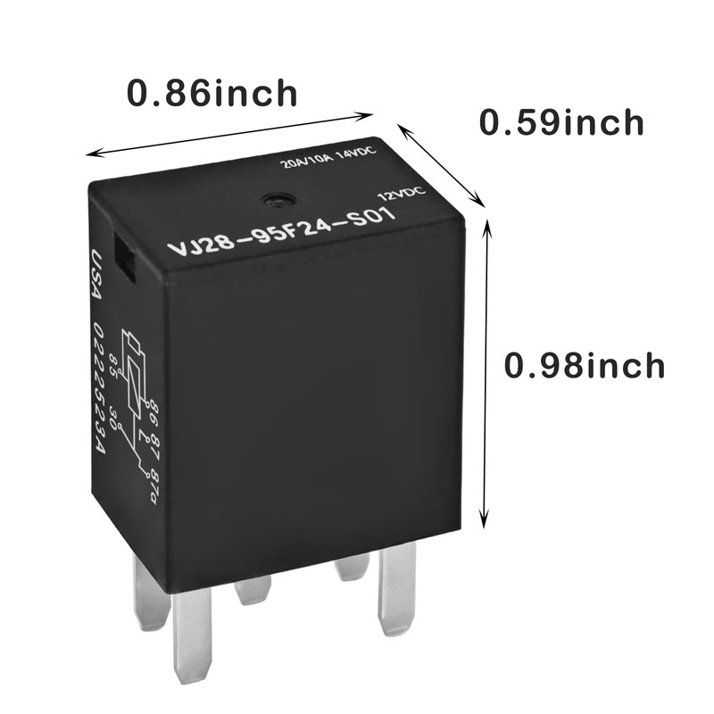 VJ28-95F24-S01 Automotive Relay (Pack of 2)- 12VDC 5-Pin Connectivity Relay