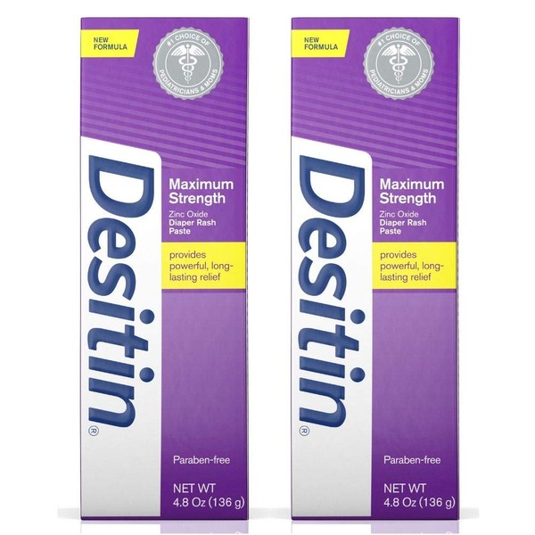 WSED Maximum Strength Baby Diaper Rash Cream with 40% Zinc Oxide for Diaper Rash Relief & Prevention (2 Pack)