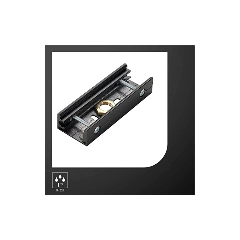 Eutrac Joint Connector for 3-phaseschiene, Black, Aluminium