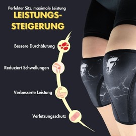 Fasties® Premium Knee Braces / Knee Supports - 7 mm Thick Neoprene Fabric - Unique Design - Ideal for Weight Training, Weightlifting, Powerlifting, Squats & Cross Training - for Men and Women (XL)