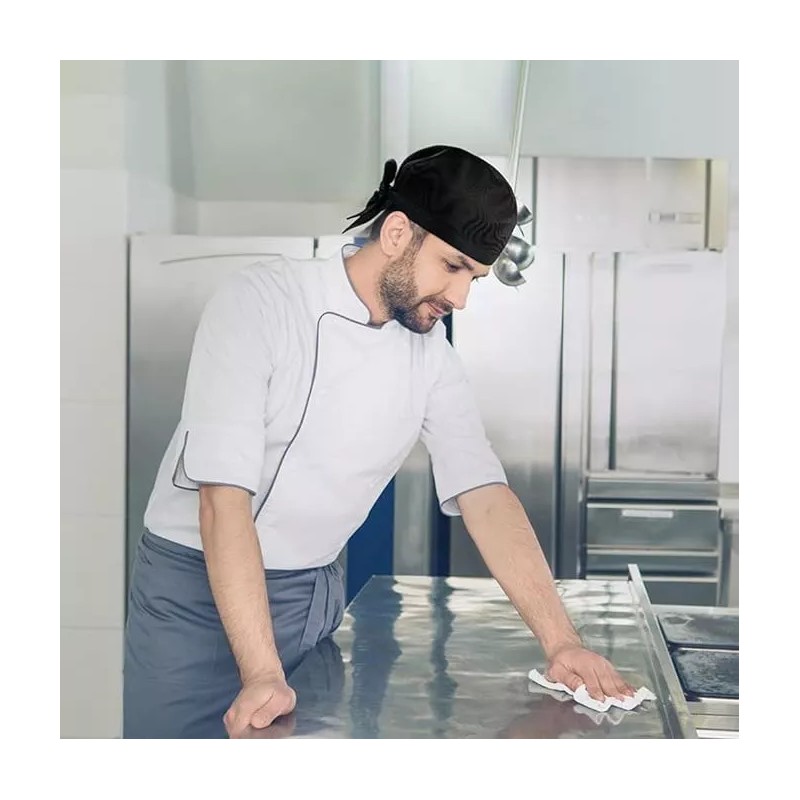 Clicmania Gorro D Cocinero Chef Ajustable Unisex Cofia Bandana Pañuelo