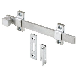 Prime-Line MP4914 Surface Bolt, 8 In., Steel, Brushed Chrome Finish, Heavy Duty Construction (Single Pack)