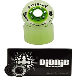 Narrow Width Atom Poison Hybrid Skate Wheels with Bionic 8mm Bearings