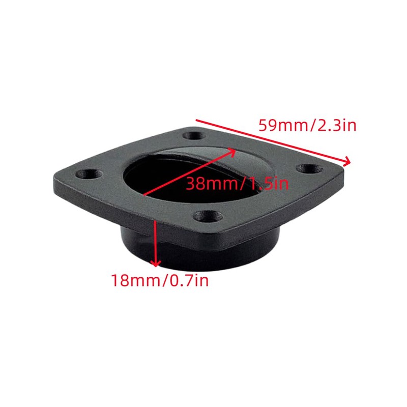 hobbyhub 4pcs Marine Flush Pull Door Handle, Black Nylon Square