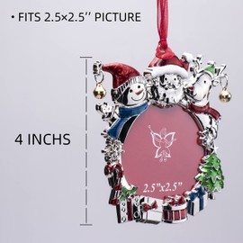 GUOER Christmas Tree Ornaments Holiday Keepsake Gift Home Decor Christmas Decorations Xmas Gifts Pendant with 2.5” Photo Frame Insert (Santa Claus)